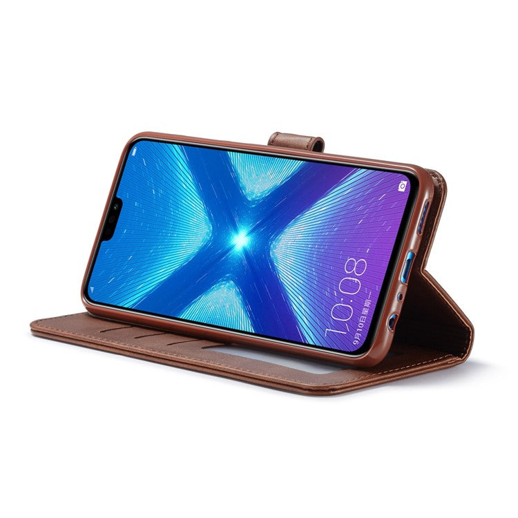 LC.IMEEKE Wallet Leather Stand Case for Huawei Honor 8X / Honor View 10 Lite - Coffee