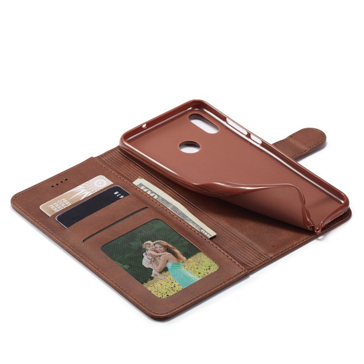LC.IMEEKE Wallet Leather Stand Case for Huawei Honor 8X / Honor View 10 Lite - Coffee