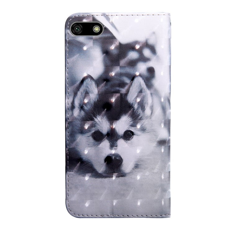 Patterned Light Spot Decor Leather Case for Huawei Y5 (2018)/Y5 Prime (2018)/Honor 7s/Play 7 - Dog