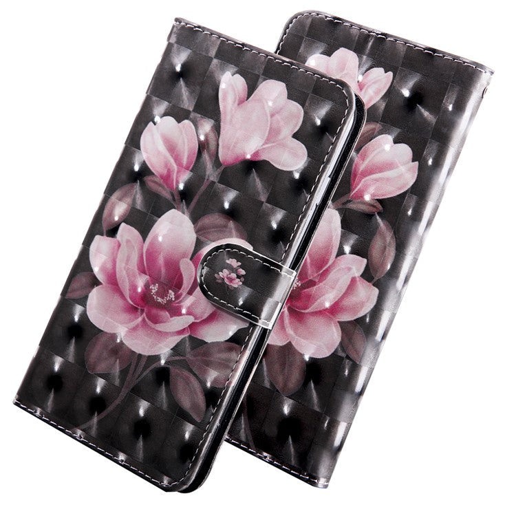 Patterned  Protective Leather Mobile Shell for Huawei Y5 (2018)/Y5 Prime (2018)/Honor 7s/Play 7 - Pink Flower