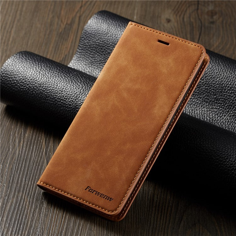 FORWENW Fantasy Series Silky Touch Leather Wallet Case for Huawei Mate 20 Lite - Brown