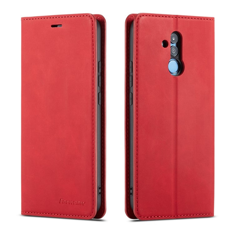 FORWENW Fantasy Series Silky Touch Leather Wallet Cover for Huawei Mate 20 Lite - Red