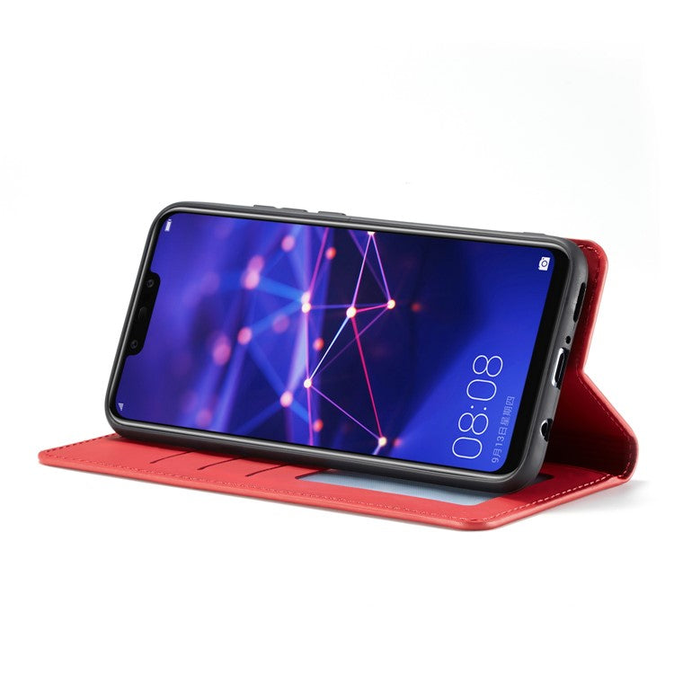 FORWENW Fantasy Series Silky Touch Leather Wallet Cover for Huawei Mate 20 Lite - Red