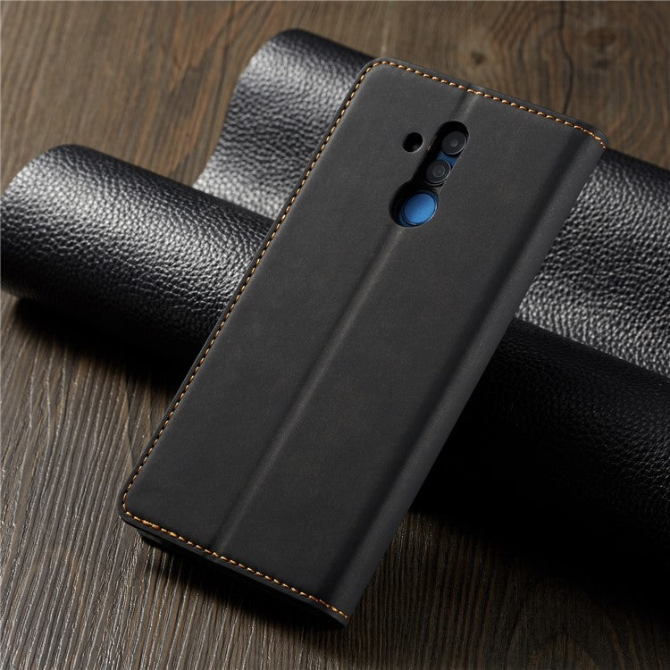 FORWENW Fantasy Series Silky Touch Leather Wallet Case Cover for Huawei Mate 20 Lite - Grey