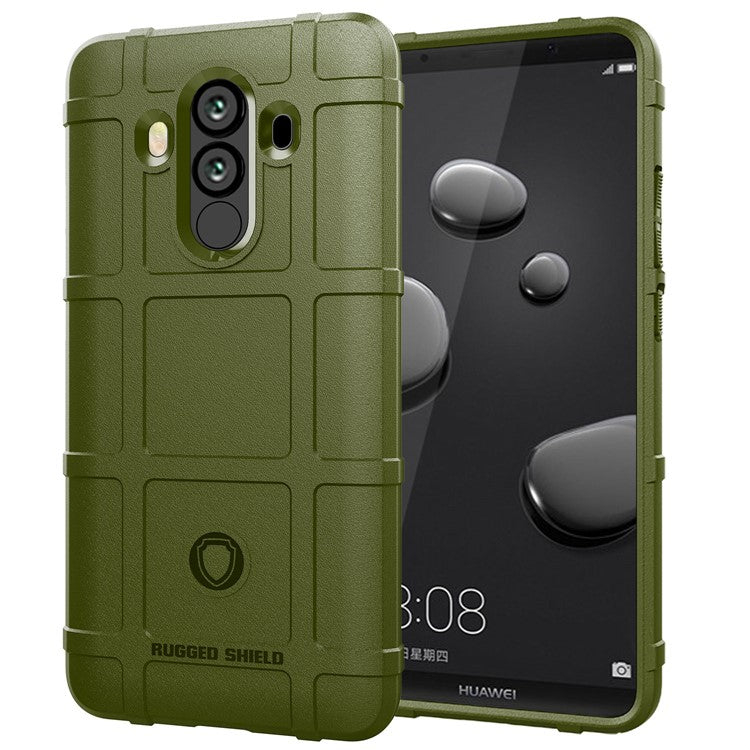 Rugged Square Grid Texture Soft TPU Anti-shock Phone Shell for Huawei Mate 10 Pro - Army Green