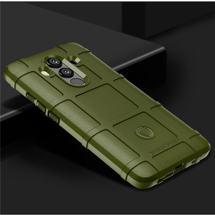 Rugged Square Grid Texture Soft TPU Anti-shock Phone Shell for Huawei Mate 10 Pro - Army Green