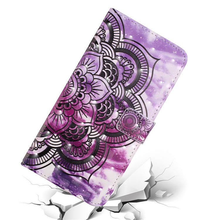 Embossing Pattern PU Leather Protective Flip Case for Huawei P20 Lite / Nova 3e (China) - Purple Flower