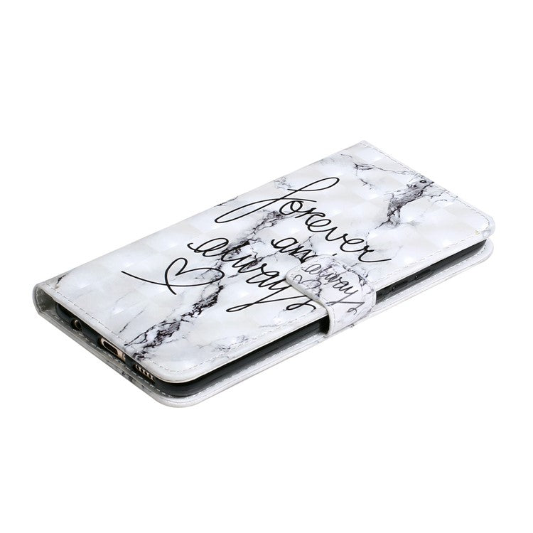 Light Spot Decor Patterned Embossed Leather Wallet Case for Huawei Mate 20 Lite - English Characters