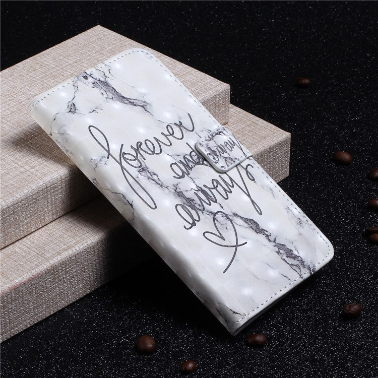 Light Spot Decor Patterned Embossed Leather Wallet Case for Huawei Mate 20 Lite - English Characters