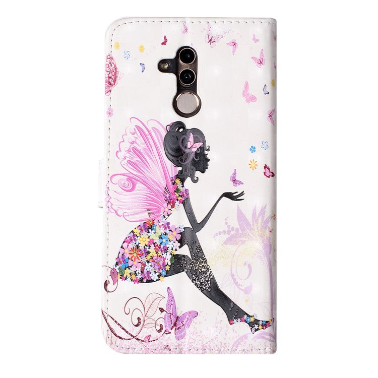 Light Spot Decor Patterned Embossed Magnetic Leather Stand Case for Huawei Mate 20 Lite - Beauty