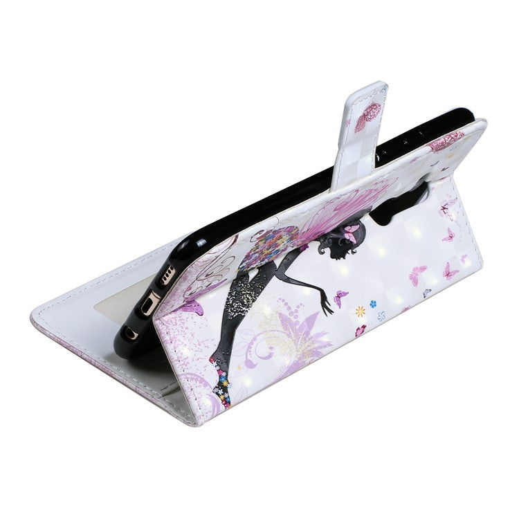 Light Spot Decor Patterned Embossed Magnetic Leather Stand Case for Huawei Mate 20 Lite - Beauty