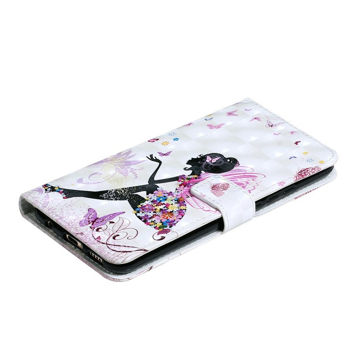 Light Spot Decor Patterned Embossed Magnetic Leather Stand Case for Huawei Mate 20 Lite - Beauty