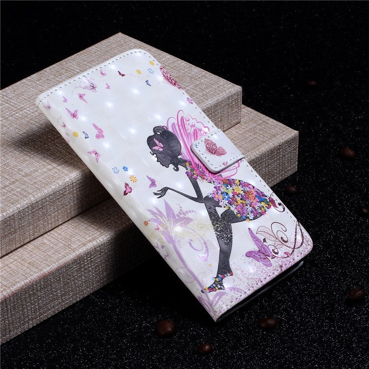 Light Spot Decor Patterned Embossed Magnetic Leather Stand Case for Huawei Mate 20 Lite - Beauty