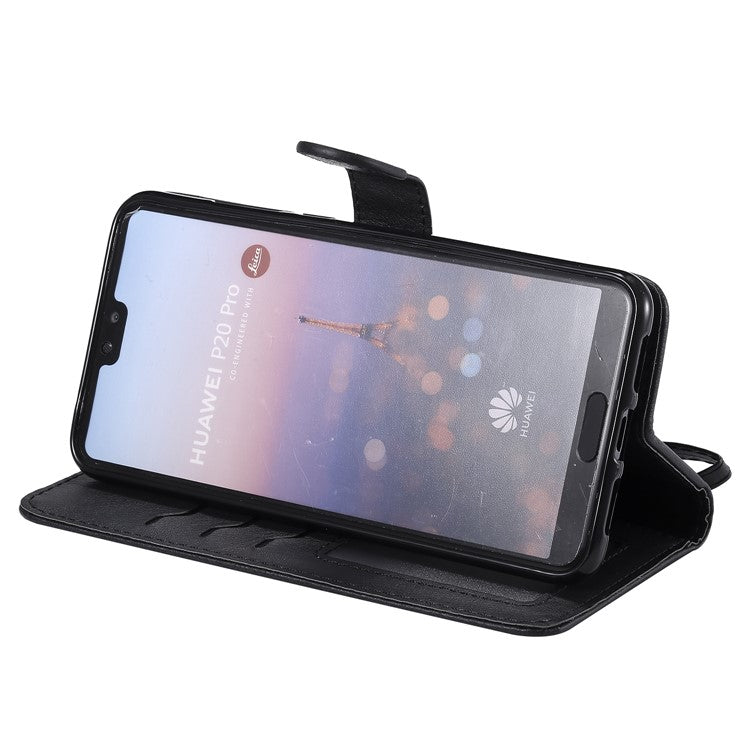 Magnetic KT Leather Series-3 Detachable 2-in-1 Wallet Leather Case for Huawei P20 Pro - Black