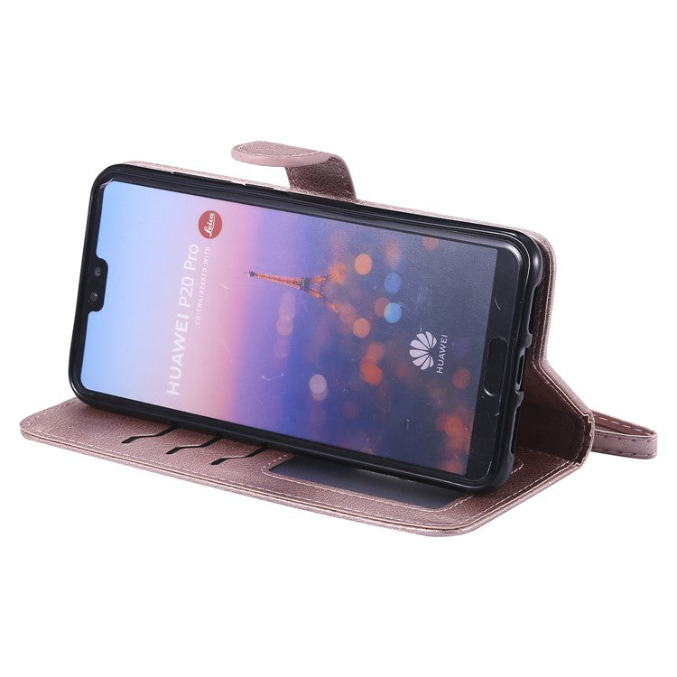 Magnetic KT Leather Series-3 Detachable 2-in-1 Wallet Leather Casing for Huawei P20 Pro - Rose Gold