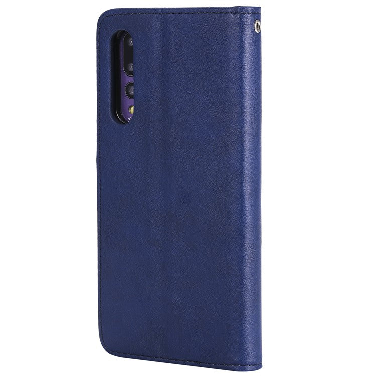 Magnetic KT Leather Series-3 Detachable 2-in-1 Stand Leather Mobile Cover for Huawei P20 Pro - Blue