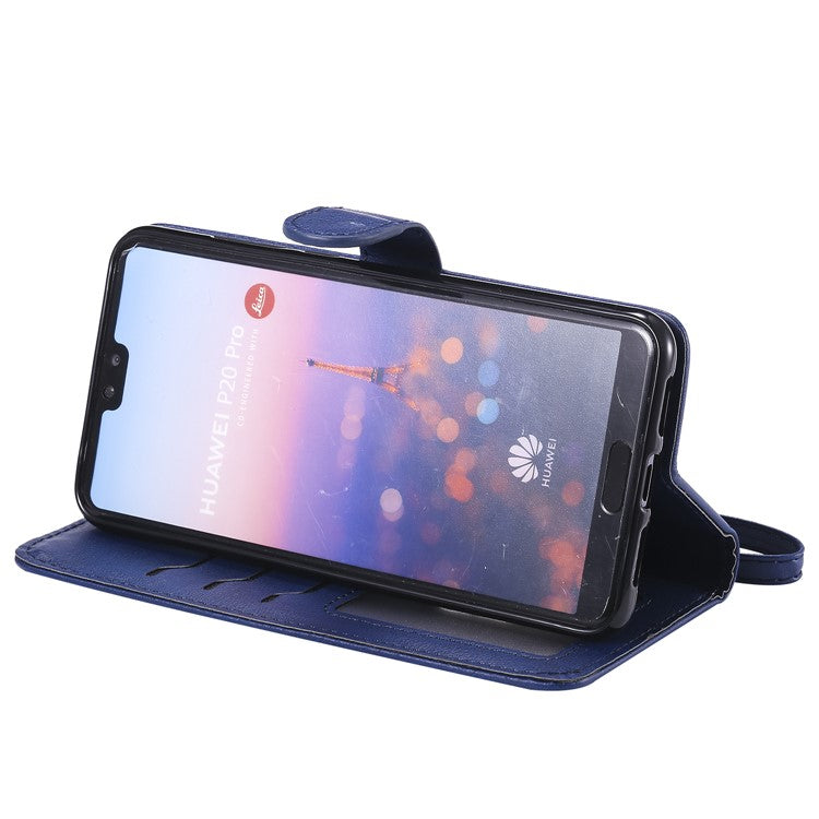 Magnetic KT Leather Series-3 Detachable 2-in-1 Stand Leather Mobile Cover for Huawei P20 Pro - Blue