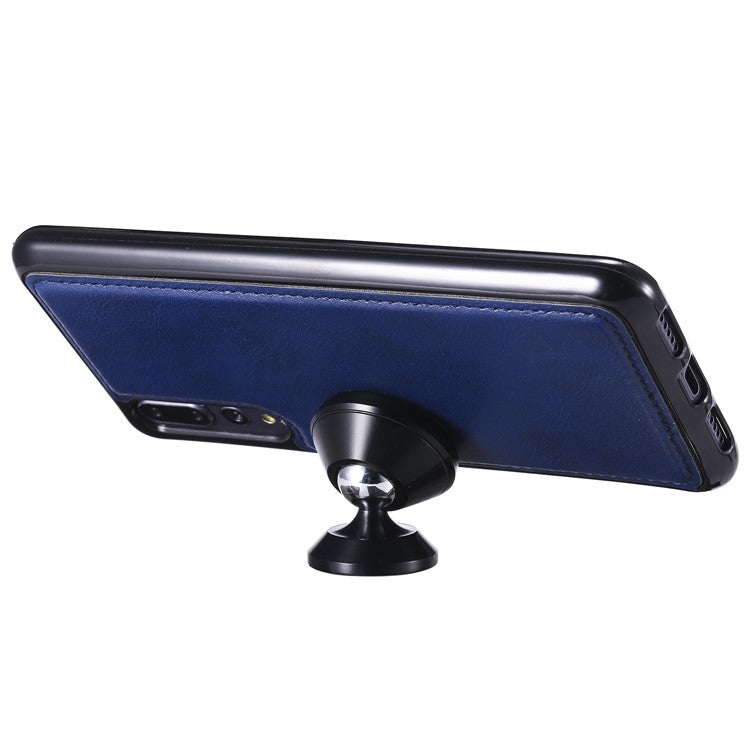 Magnetic KT Leather Series-3 Detachable 2-in-1 Stand Leather Mobile Cover for Huawei P20 Pro - Blue