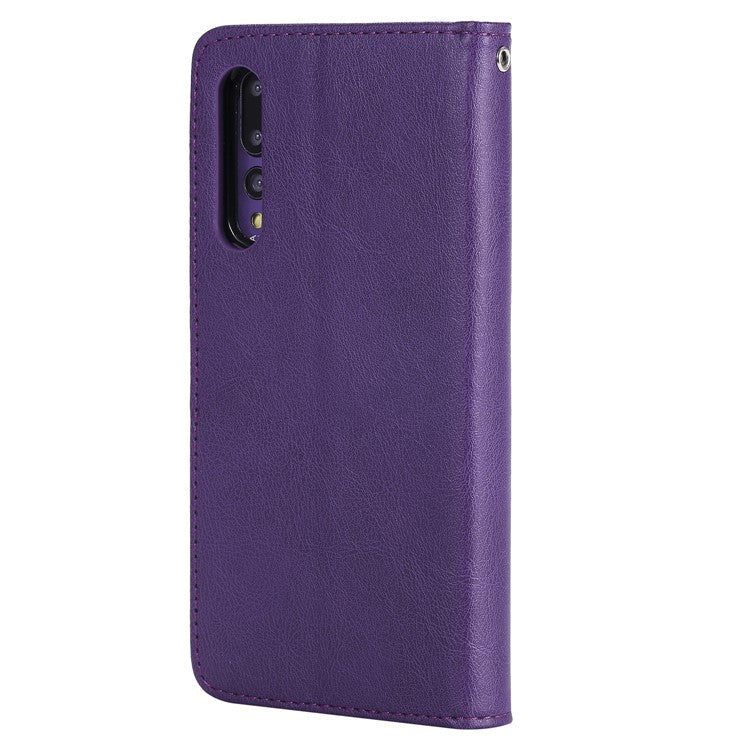 Magnetic KT Leather Series-3 Detachable 2-in-1 Stand Leather Phone Shell for Huawei P20 Pro - Purple