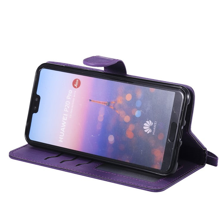 Magnetic KT Leather Series-3 Detachable 2-in-1 Stand Leather Phone Shell for Huawei P20 Pro - Purple