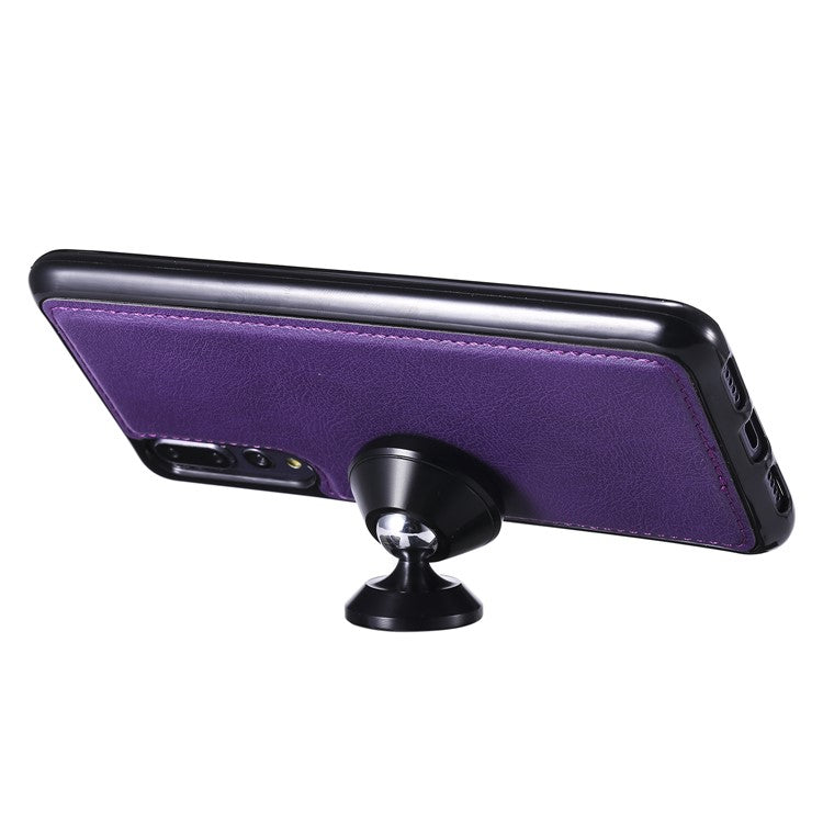 Magnetic KT Leather Series-3 Detachable 2-in-1 Stand Leather Phone Shell for Huawei P20 Pro - Purple