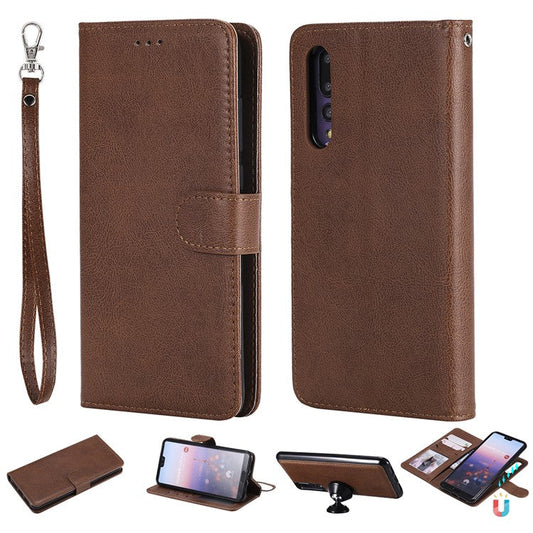 Magnetic KT Leather Series-3 Detachable 2-in-1 Wallet Leather Cell Phone Case for Huawei P20 Pro - Brown