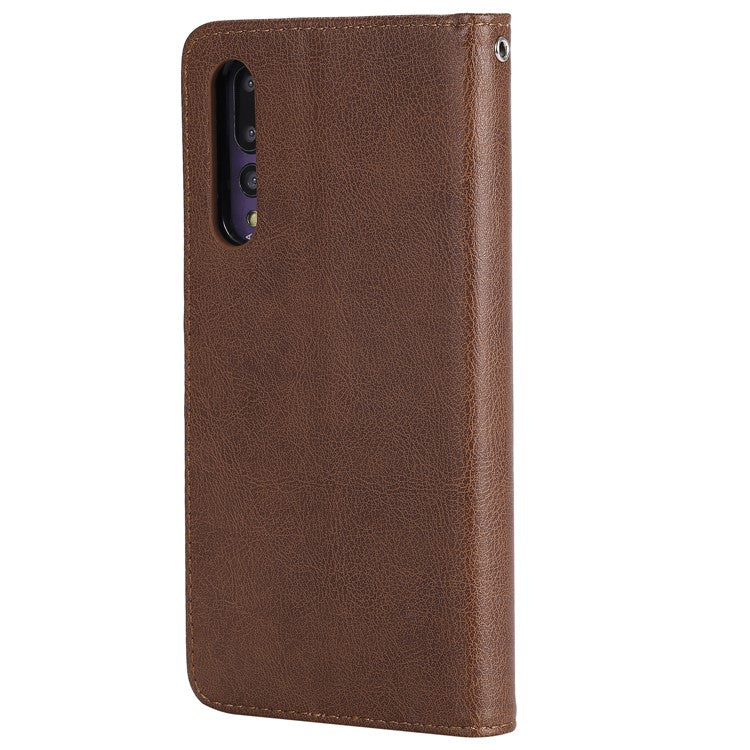 Magnetic KT Leather Series-3 Detachable 2-in-1 Wallet Leather Cell Phone Case for Huawei P20 Pro - Brown