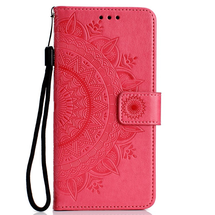 Imprinted Mandala Pattern Wallet Leather Mobile Cover for Huawei Honor 8X / Honor View 10 Lite - Rose