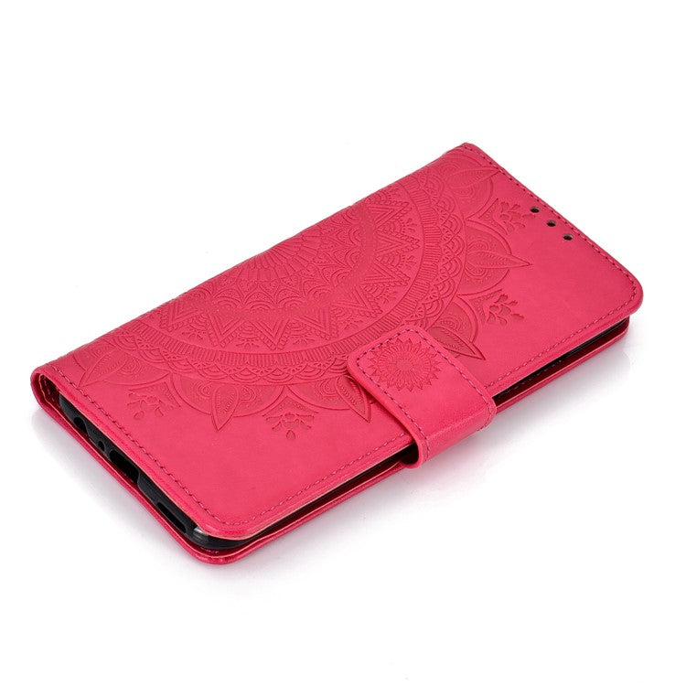 Imprinted Mandala Pattern Wallet Leather Mobile Cover for Huawei Honor 8X / Honor View 10 Lite - Rose