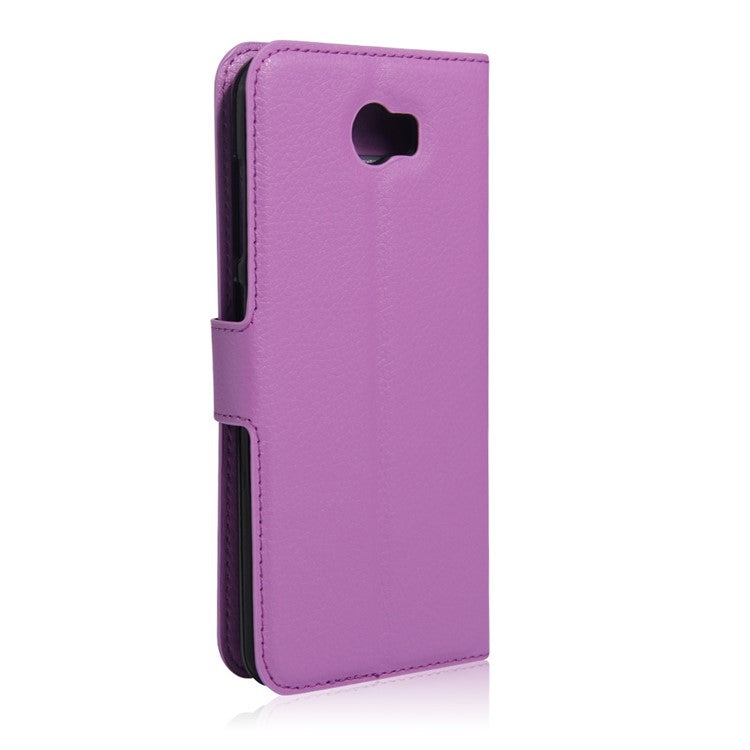 Lychee Skin Leather Card Holder Case for Huawei Y5II / Y5II - Purple