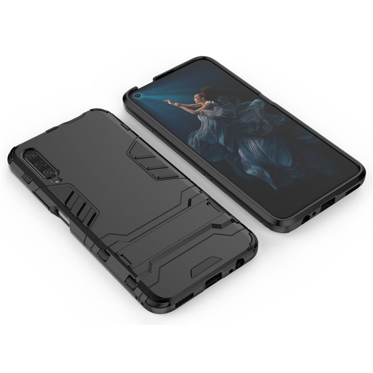 Plastic + TPU Hybrid Phone Case with Kickstand for Huawei Honor 9X Pro - Black