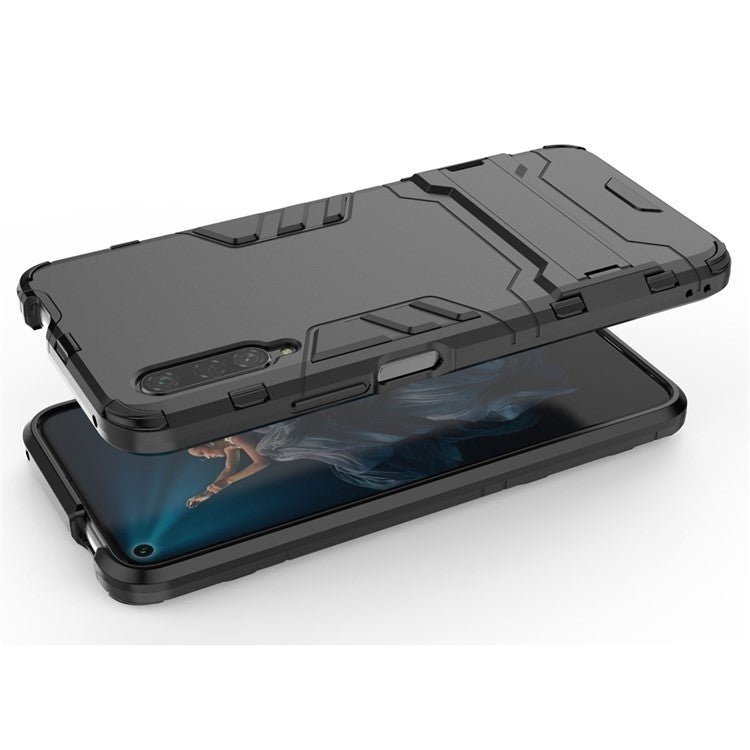 Plastic + TPU Hybrid Phone Case with Kickstand for Huawei Honor 9X Pro - Black
