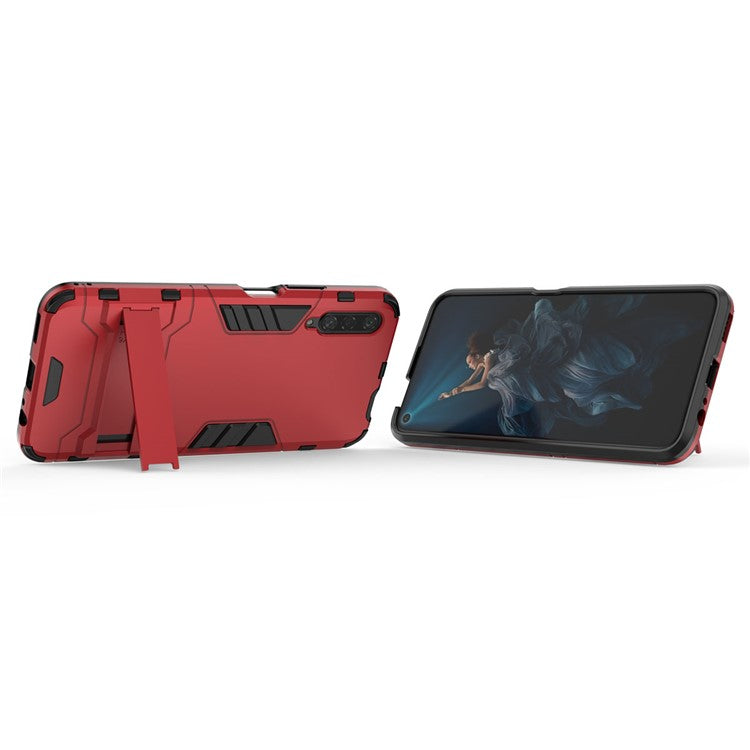 Plastic + TPU Hybrid Phone Case with Kickstand for Huawei Honor 9X Pro - Red