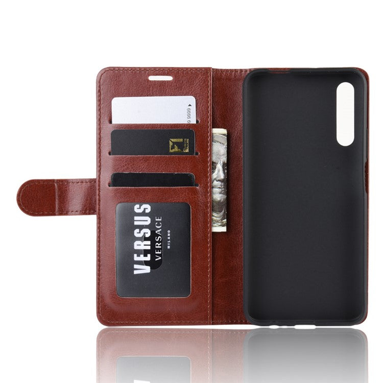 Crazy Horse Wallet Leather Wallet Stand Phone Case for Huawei Y9s/P smart Pro 2019/Honor 9X (For China)/9X Pro - Brown