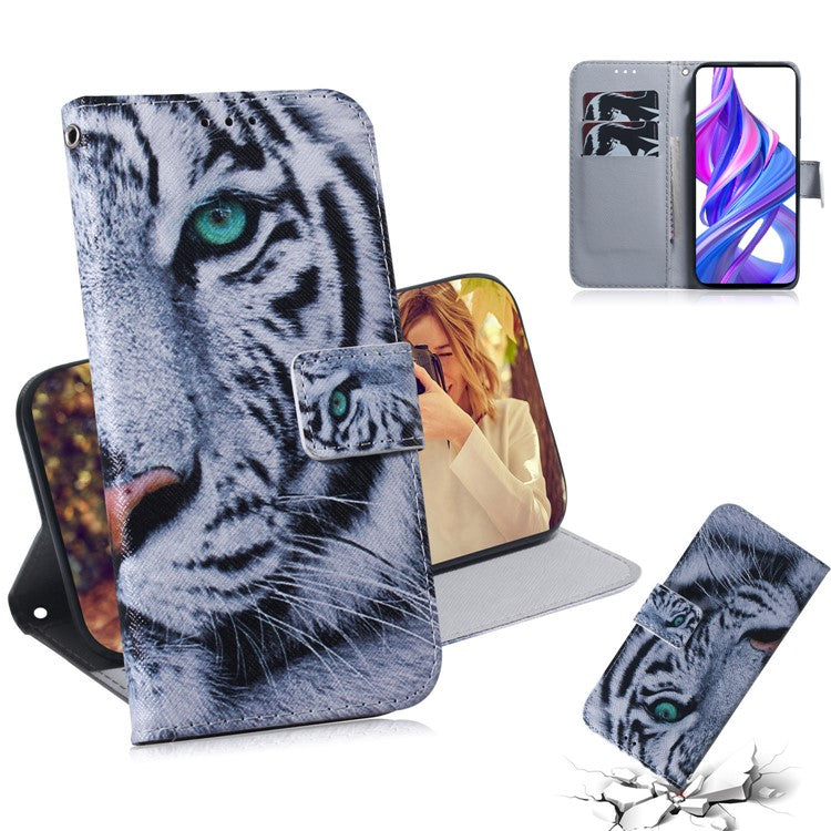Printing Skin Leather Phone Case for Huawei Y9s/P smart Pro 2019/Honor 9X (For China)/9X Pro - Tiger