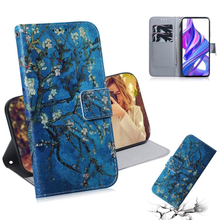 Printing Skin Leather Phone Case for Huawei Y9s/P smart Pro 2019/Honor 9X (For China)/9X Pro - Flower Tree