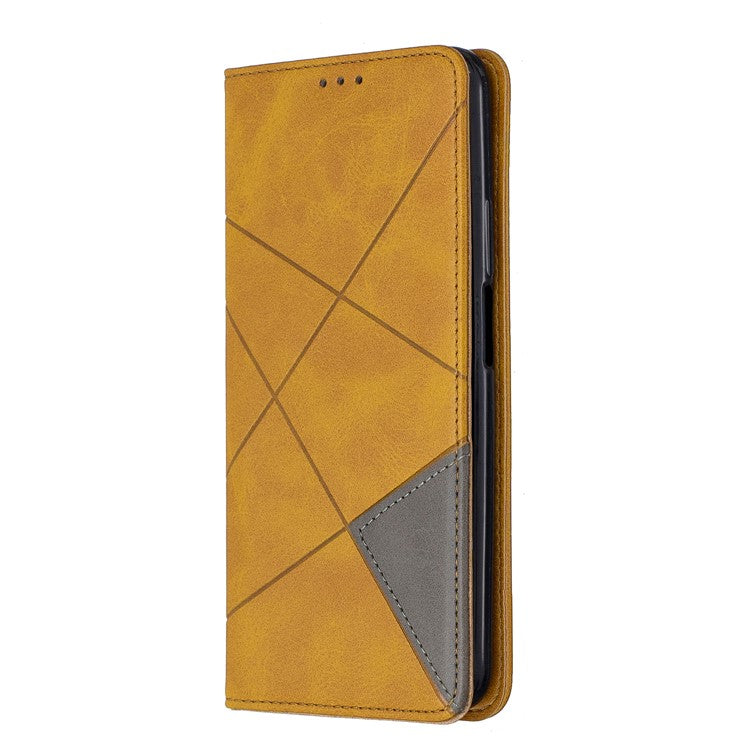 Geometric Pattern Leather Card Holder Case for Huawei Honor 9X (For China) / 9X Pro - Yellow