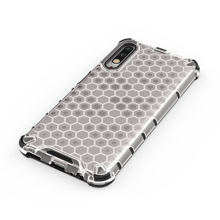 Honeycomb Pattern Shock-proof TPU + PC Hybrid Shell for Huawei Honor 9X (For China)/9X Pro - White
