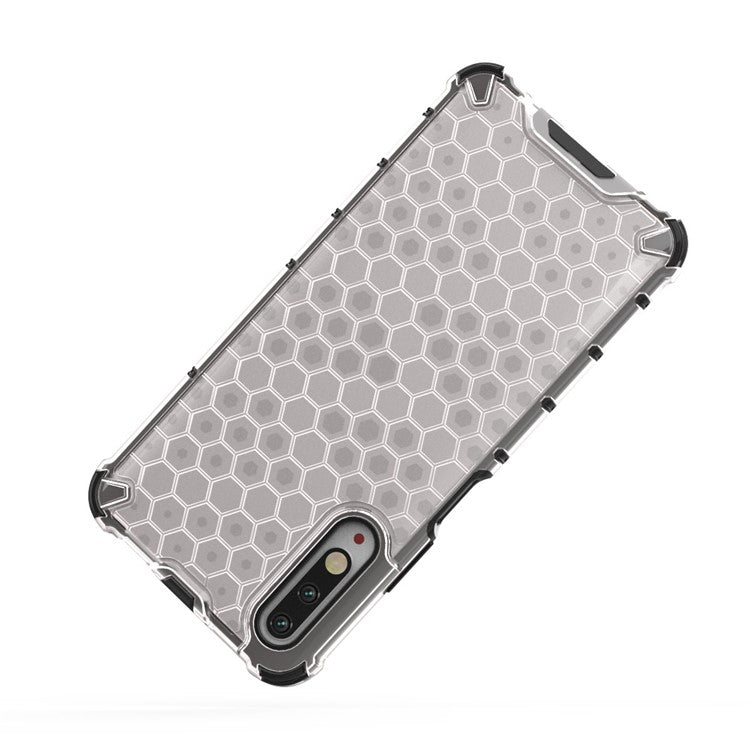 Honeycomb Pattern Shock-proof TPU + PC Hybrid Shell for Huawei Honor 9X (For China)/9X Pro - White