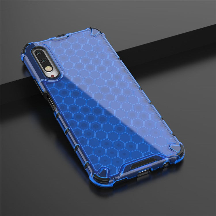 Honeycomb Pattern Shock-proof TPU + PC Hybrid Shell for Huawei Honor 9X (For China)/9X Pro - Blue