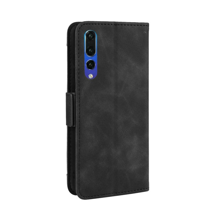 Leather Wallet Stand Phone Cover with Multiple Card Slots Shell for Huawei P20 Pro - Black