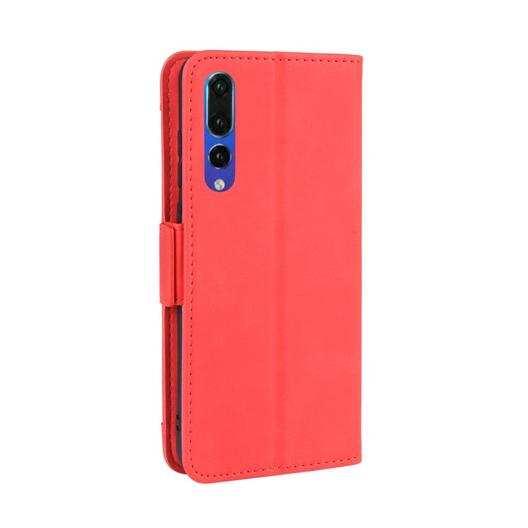 Leather Wallet Stand Phone Cover with Multiple Card Slots Shell for Huawei P20 Pro - Red