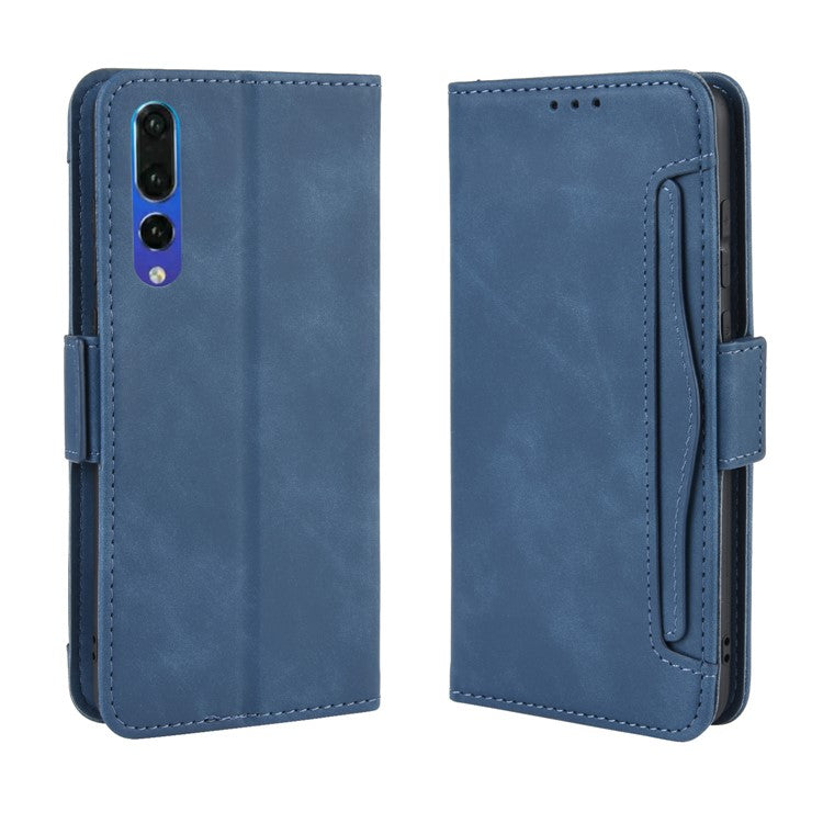 Leather Wallet Stand Phone Cover with Multiple Card Slots Shell for Huawei P20 Pro - Blue