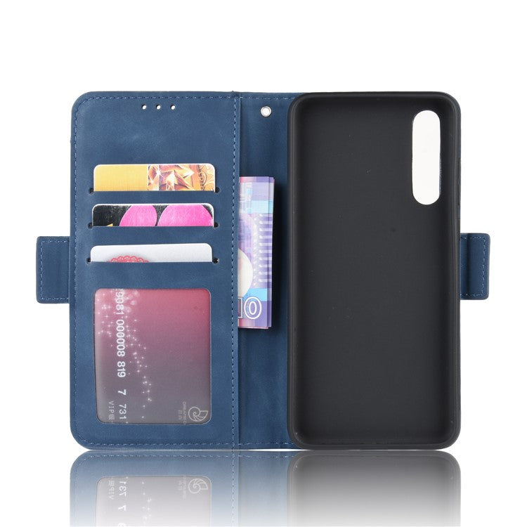 Leather Wallet Stand Phone Cover with Multiple Card Slots Shell for Huawei P20 Pro - Blue