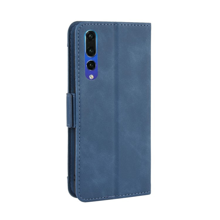 Leather Wallet Stand Phone Cover with Multiple Card Slots Shell for Huawei P20 Pro - Blue