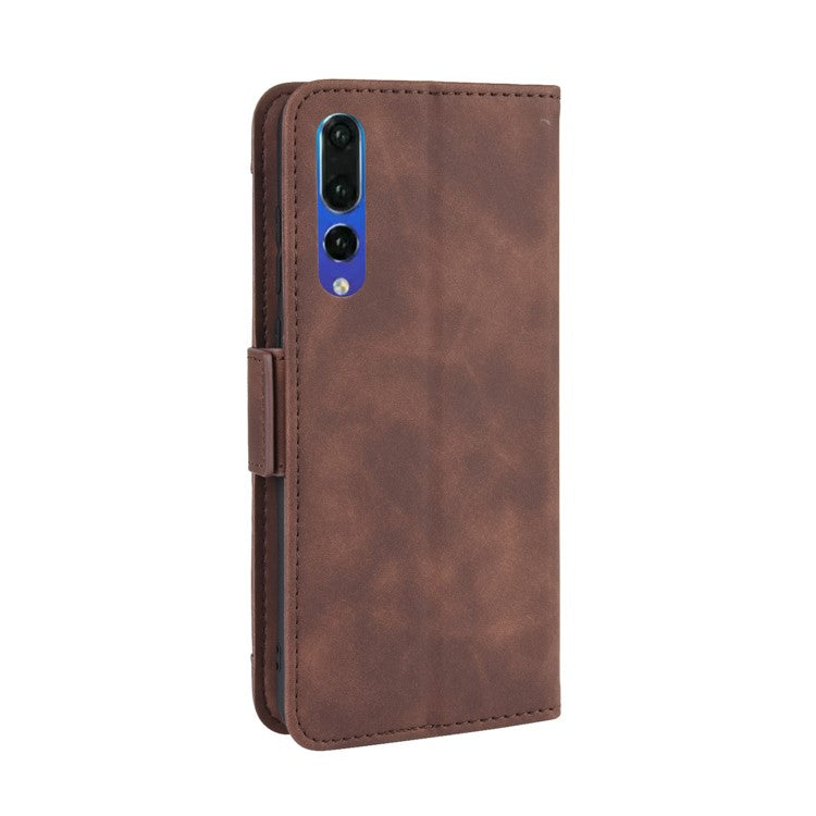 Leather Wallet Stand Phone Cover with Multiple Card Slots Shell for Huawei P20 Pro - Brown