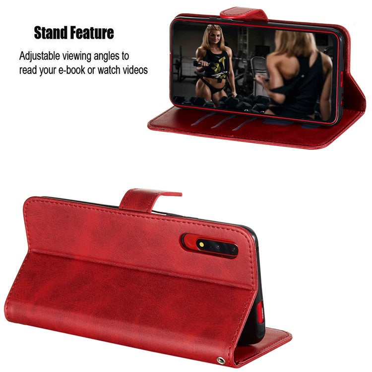 Zipper Pocket Wallet Stand Flip Leather Phone Cover for Huawei Honor 9X Pro/Honor 9X (For China) - Red