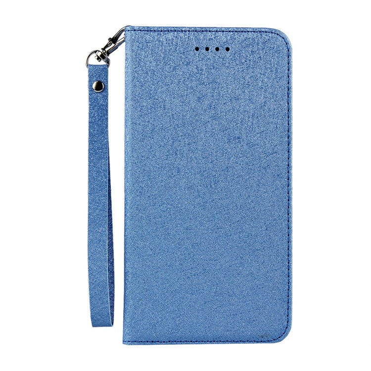 Silk Texture Wallet Leather Stand Case for Huawei P20 - Blue