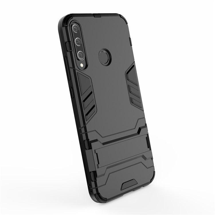 2 in 1 Hybrid PC + TPU Phone Case with Kickstand for Huawei P40 lite E/Honor 9C/Y7p - Black