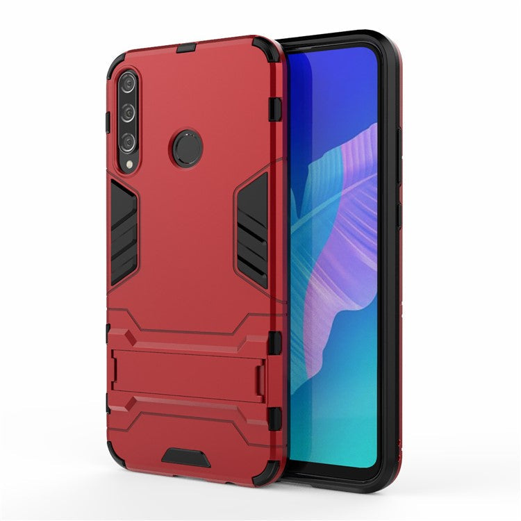 2 in 1 Hybrid PC + TPU Phone Case with Kickstand for Huawei P40 lite E/Honor 9C/Y7p - Red